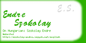 endre szokolay business card